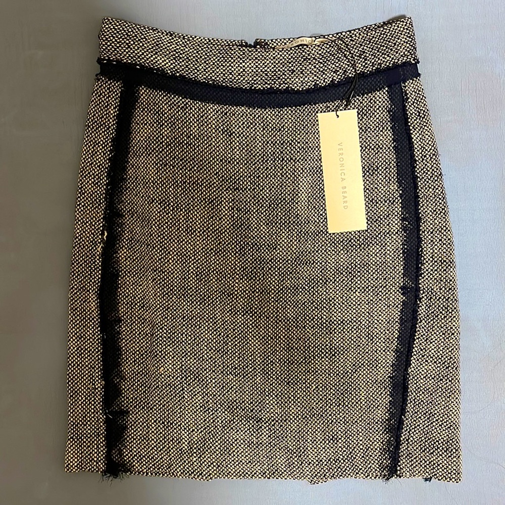Navy Tweed Veronica Beard Arezzo Skirt